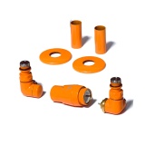 Product Cut out image of the Terma Vario Vision Matt Orange Right Sided 3 Axis Radiator Valve